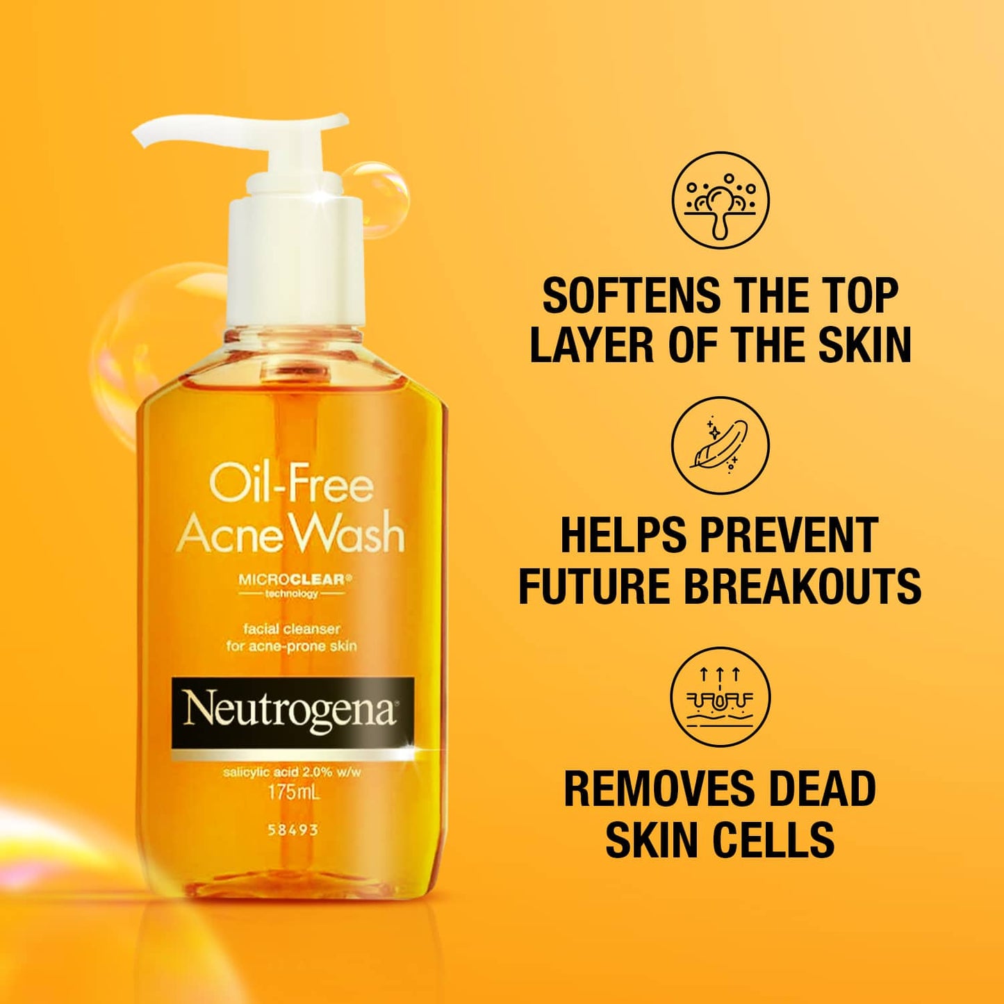 Neutrogena Oil Free Acne Face Wash - (175ml)