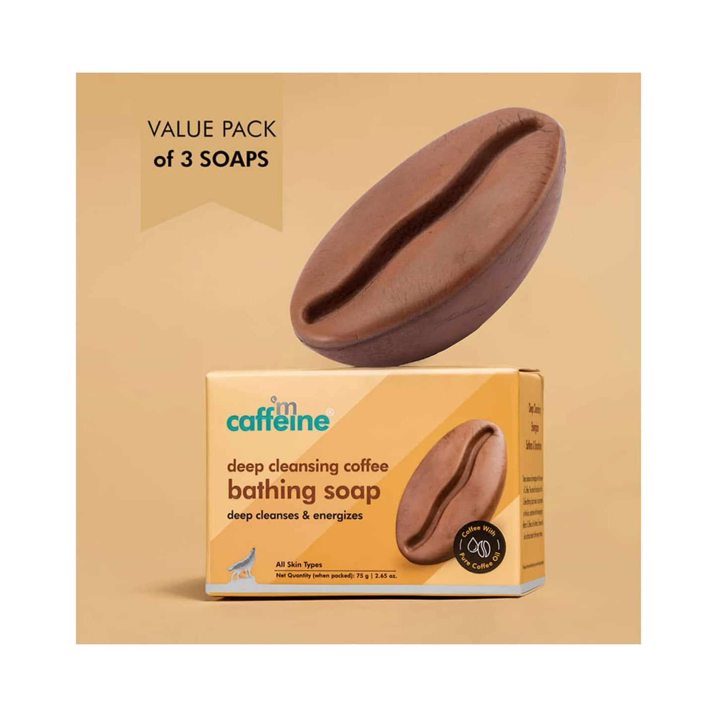 mCaffeine Deep Cleansing Coffee Bathing Soap Trio - (3Pcs)