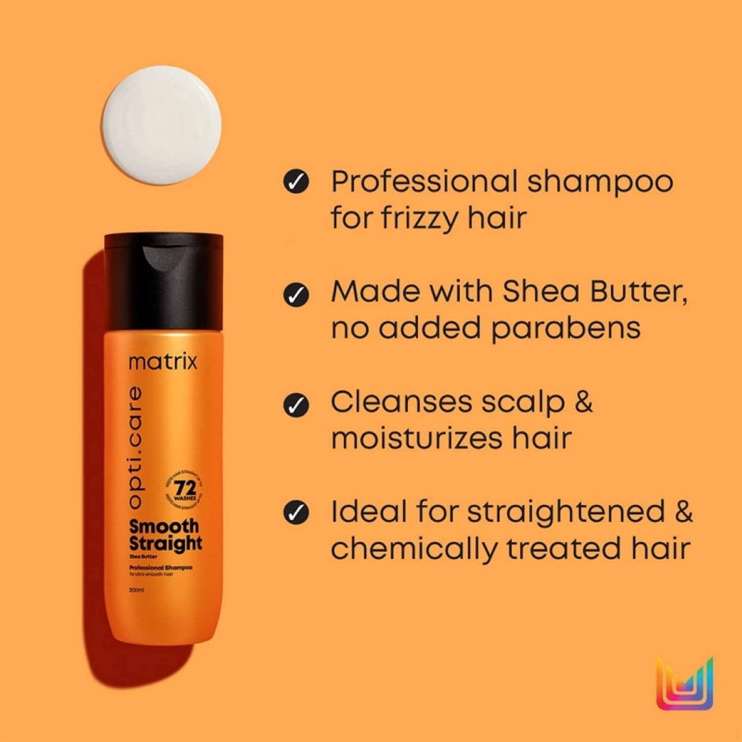 Matrix Opti.Care Professional Haircare for Salon Smooth Straight Hair (350 ml+196 g+100 ml) Combo