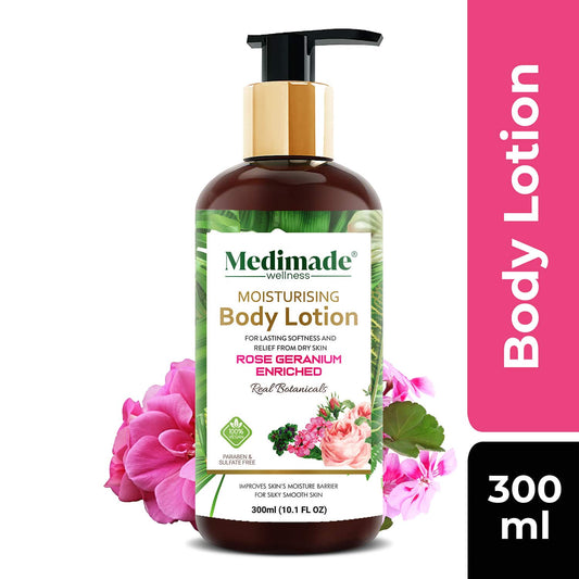 Medimade Rose Geranium Enriched Moisturizing Body Lotion (300ml)