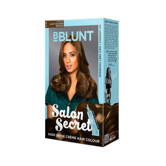 BBlunt Salon Secret High Shine Cream Hair Color - 5.32 Honey Light Golden Brown (100g+8ml)