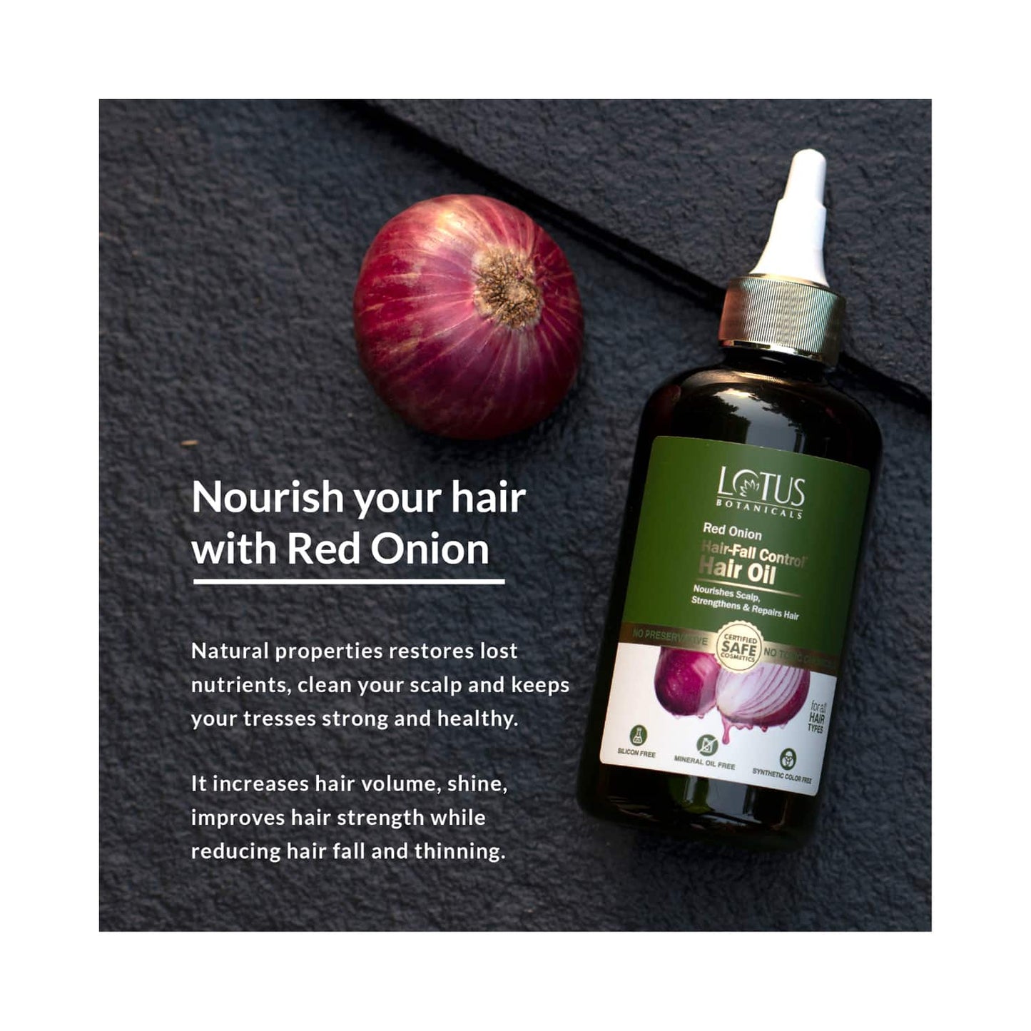 Lotus Botanicals Red Onion Hair Fall Control Hair Oil (200ml)