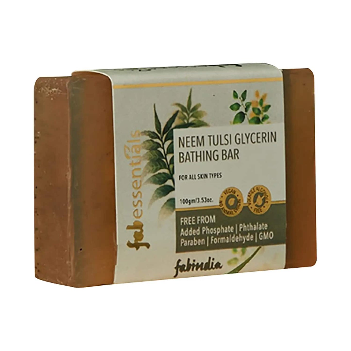 Fabessentials by Fabindia Neem Tulsi Glycerine Bathing Bar (100g)