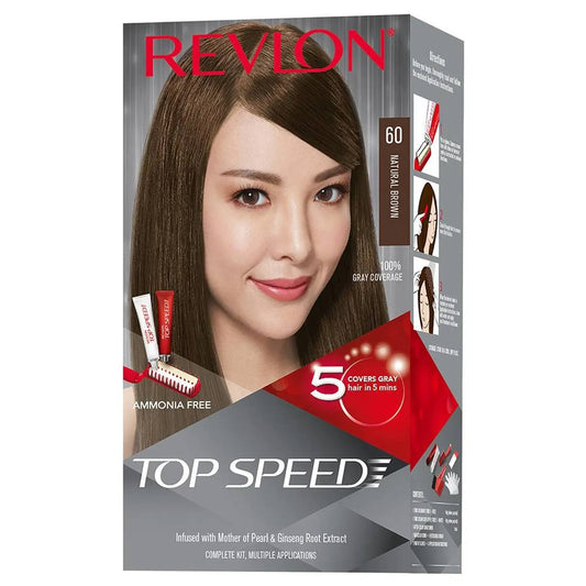 Revlon Top Speed Hair Color - 60 Natural Brown (80g+15ml)