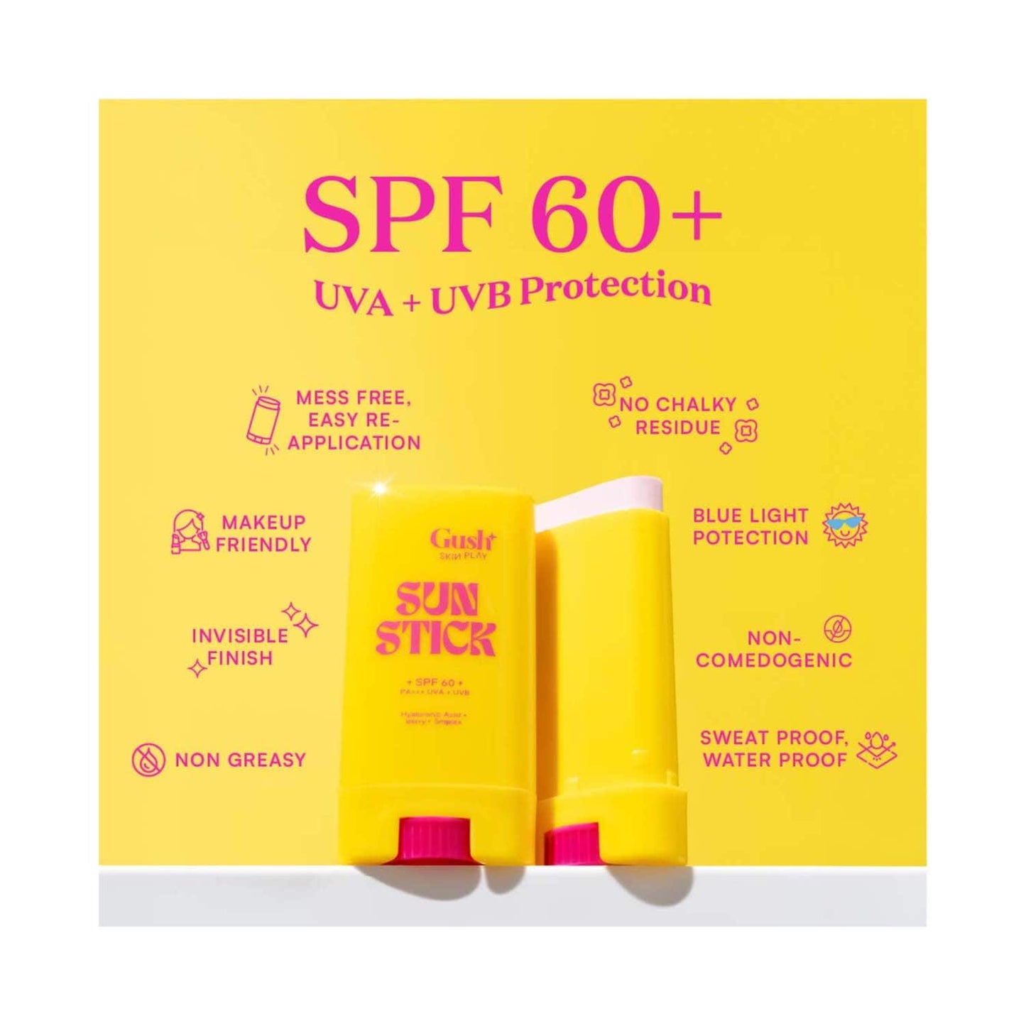 Gush Beauty Sunscreen Stick With SPF 60 PA+++ (13 g)