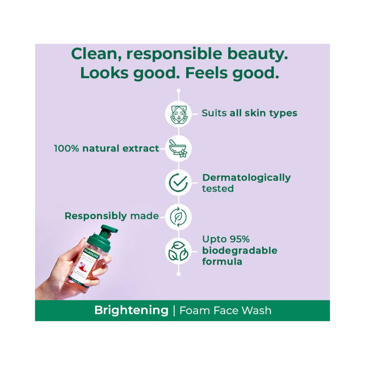 Palmolive Brightening Foam Face Wash (100ml)