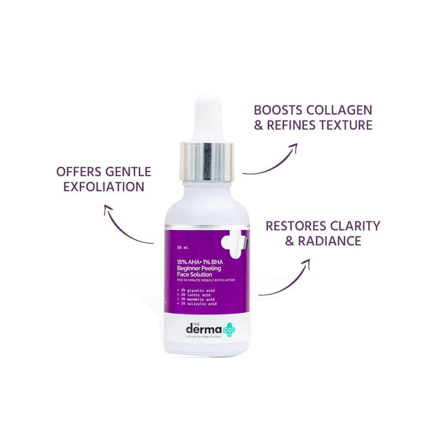 The Derma Co 15% Aha + 1% Bha Beginner Face Peeling Solution (30ml)