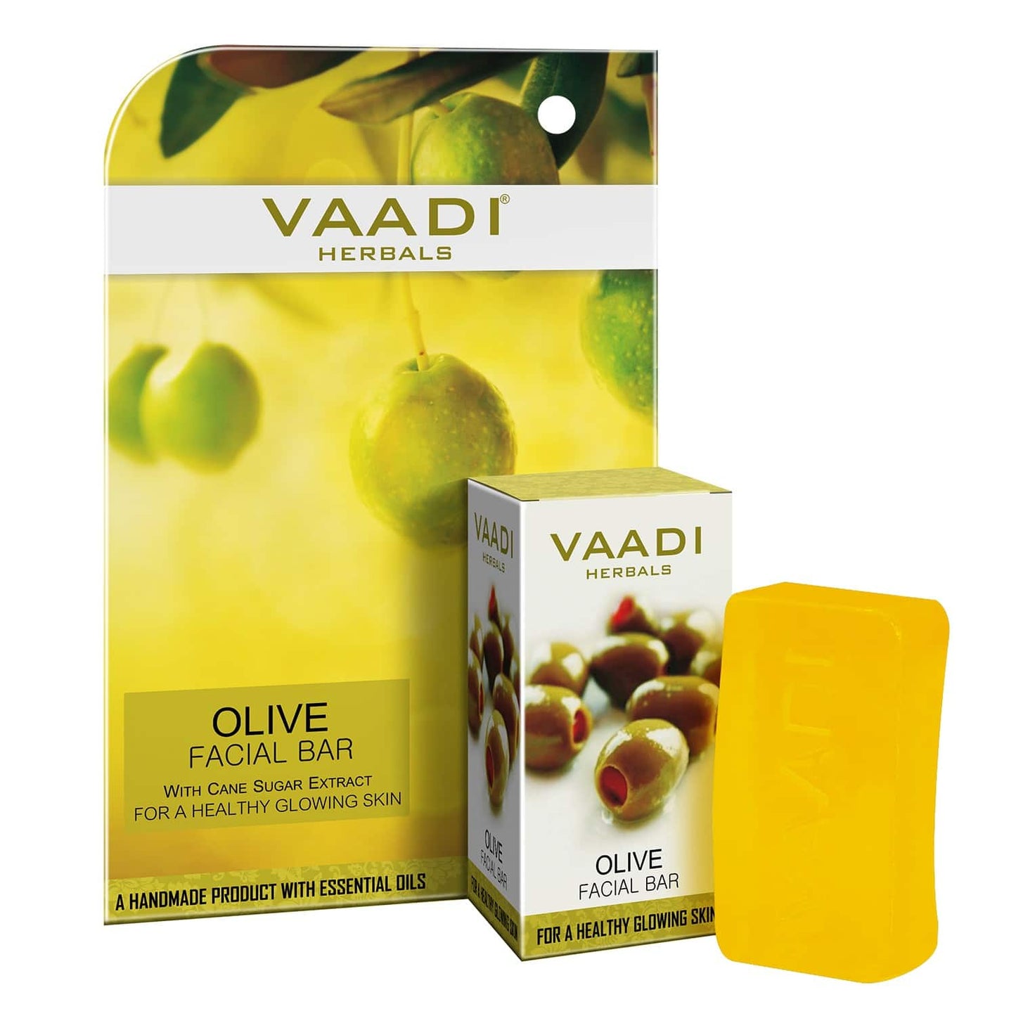 Vaadi Herbals Olive Facial Bar With Cane Sugar Extract (25g)