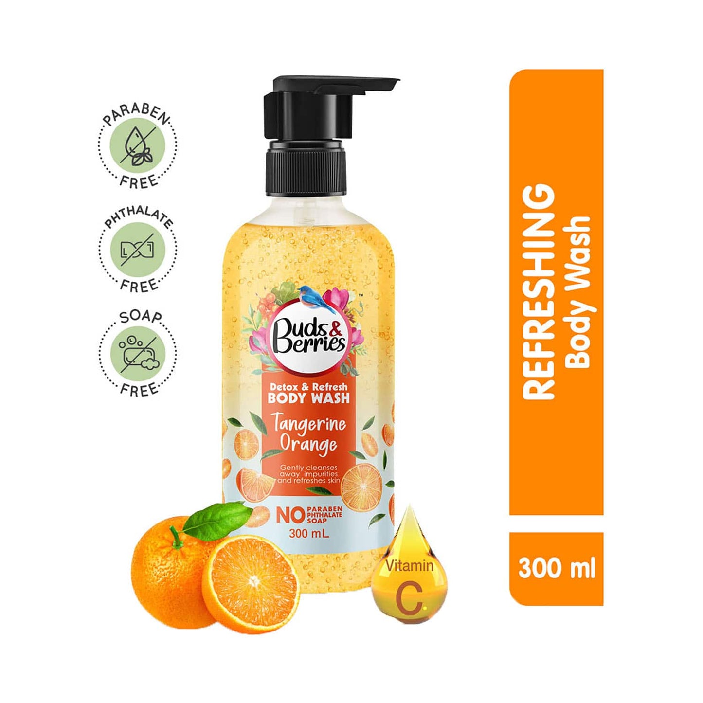 Buds & Berries Tangerine Orange Body Wash (300ml)