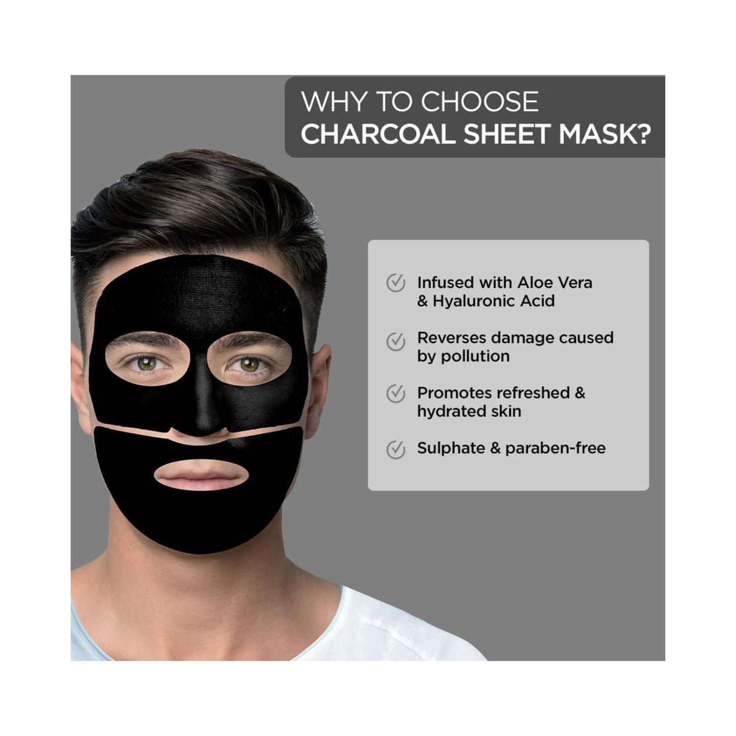 The Man Company Charcoal Face Sheet Mask Set (3Pcs)