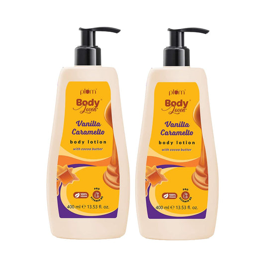 Plum BodyLovin' Vanilla Caramel Body Lotion Duo- Pack of 2 (400 ml x 2)