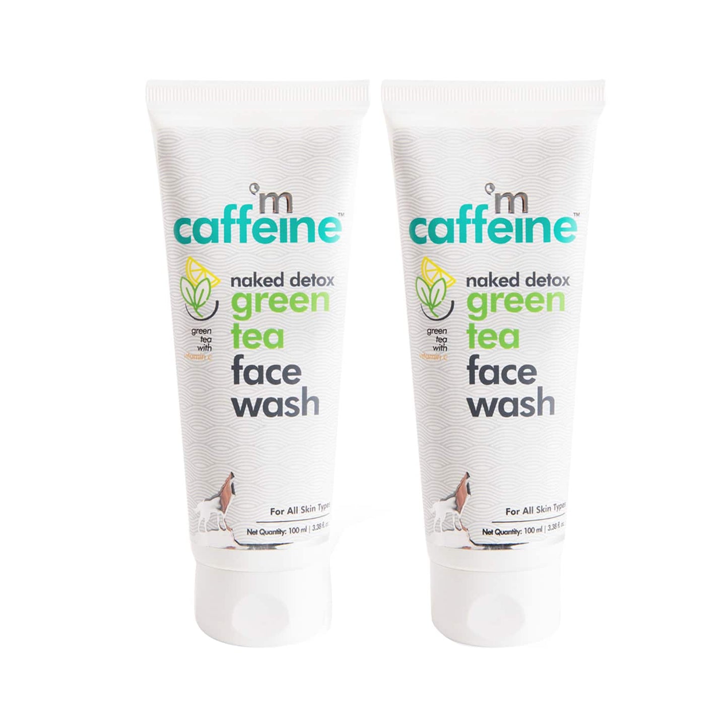 mCaffeine Vitamin C Green Tea Face Wash with Hyaluronic Acid (2Pcs)