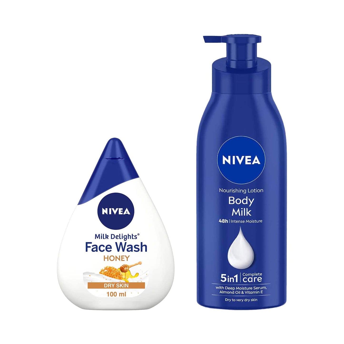 Nivea Milk Delight Honey Facewash (100 ml) & Body Milk Very Dry Skin (400 ml) Combo