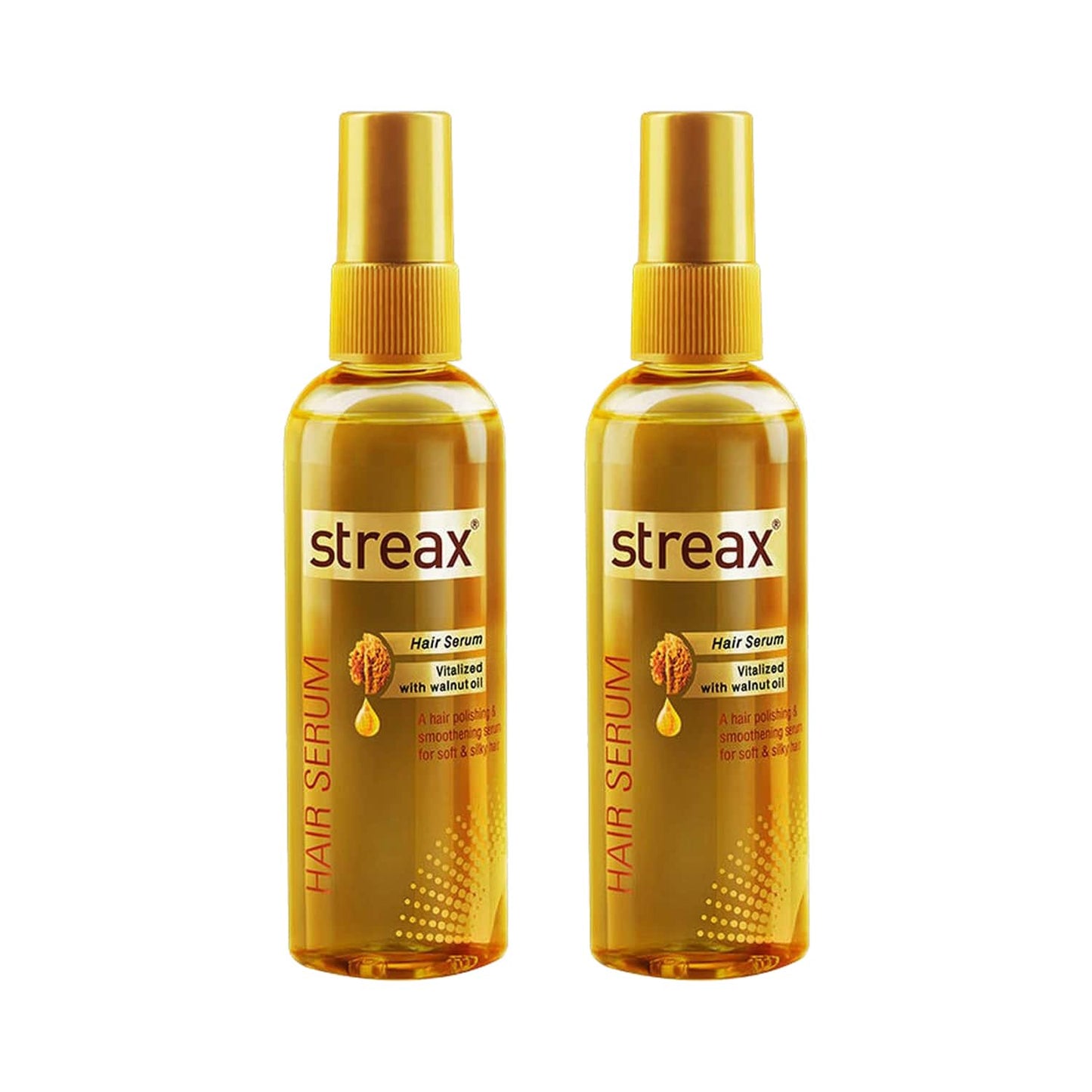 Streax Hair Serum vitalised with Walnut Oil (45ml) - (Pack of 2) Combo