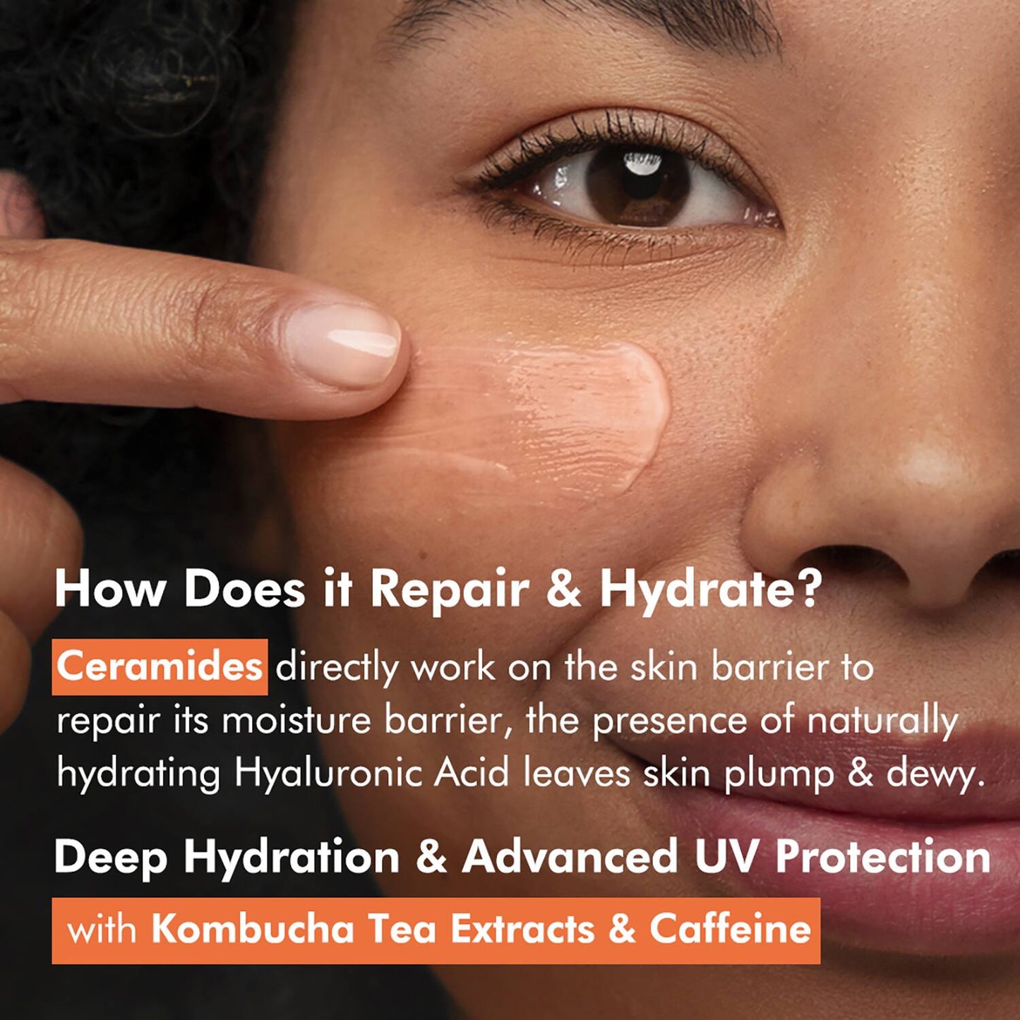 mCaffeine Hydra Repair Sunscreen SPF 50 PA++++ with Kombucha Tea UVA-UVB Protection & No White Cast