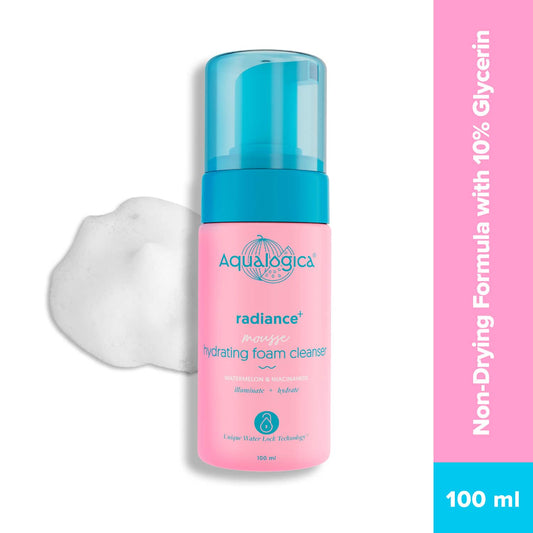 Aqualogica Radiance+ Mousse Hydrating Foam Face Cleanser (100 ml)