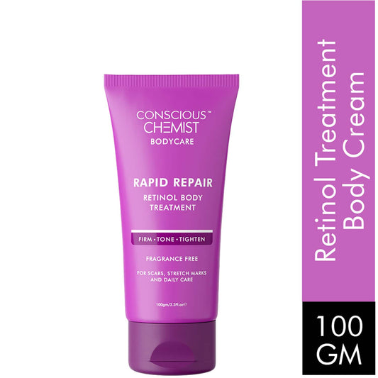 Conscious Chemist Retinol Body Cream For Stretch marks, Uneven Skin Tone & Scars - (100g)