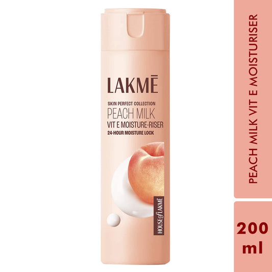 Lakme Peach Milk Vit E Light- Weight & Non-Sticky Moisturizer with 24-Hours Lock (200 ml)