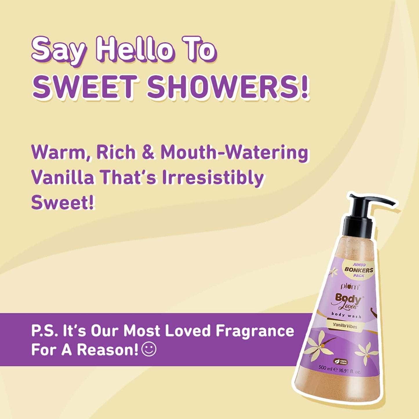 Plum BodyLovin' Vanilla Vibes Body Wash SLS-Free Creamy Body Wash Women Long Lasting Fragrance