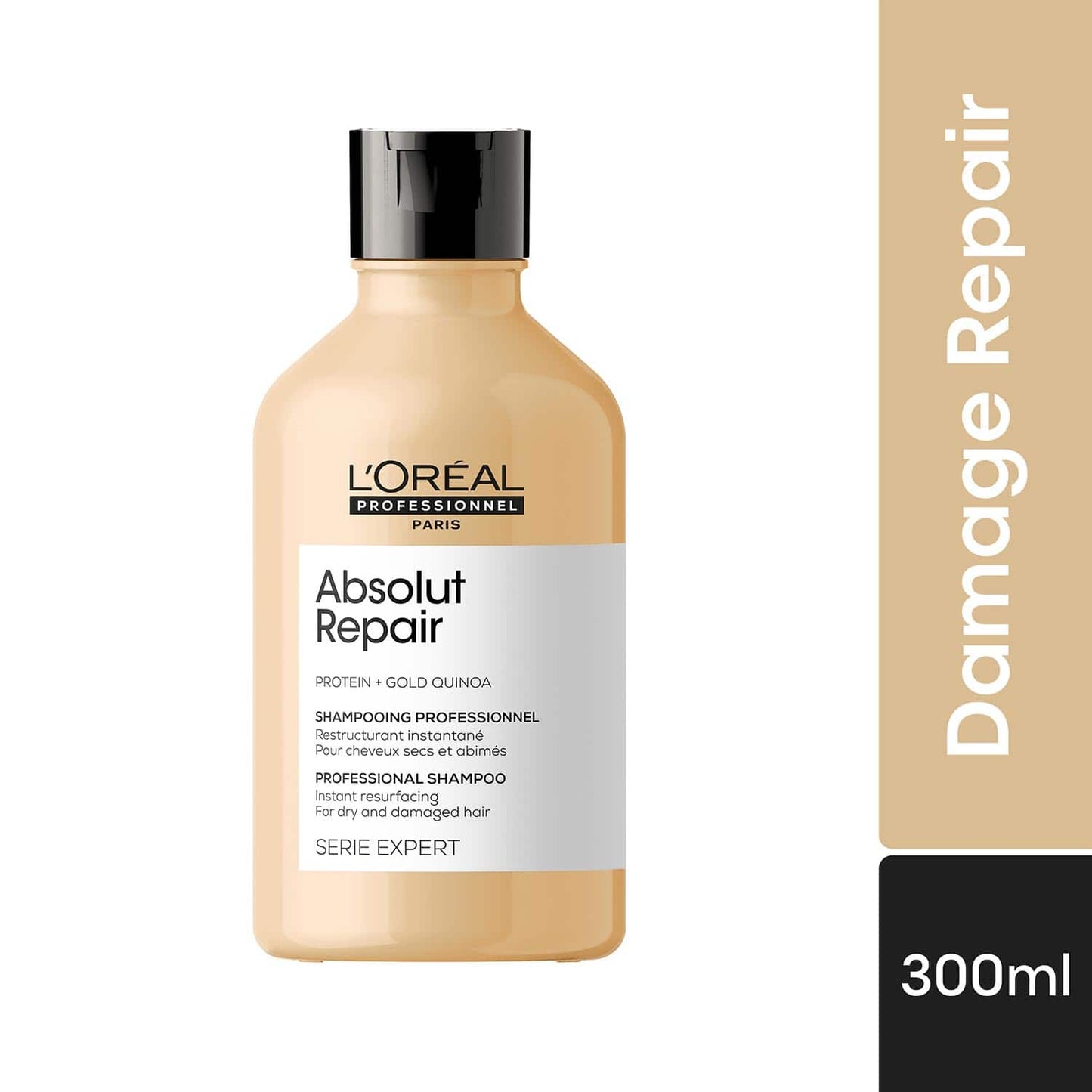 L'Oreal Professionnel Absolut Repair Shampoo For Dry and Damaged Hair (300 ml) With Wheat Protein