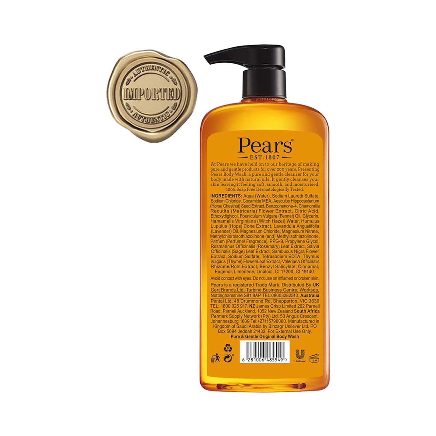 Pears Pure & Gentle Original Body Wash (750ml)