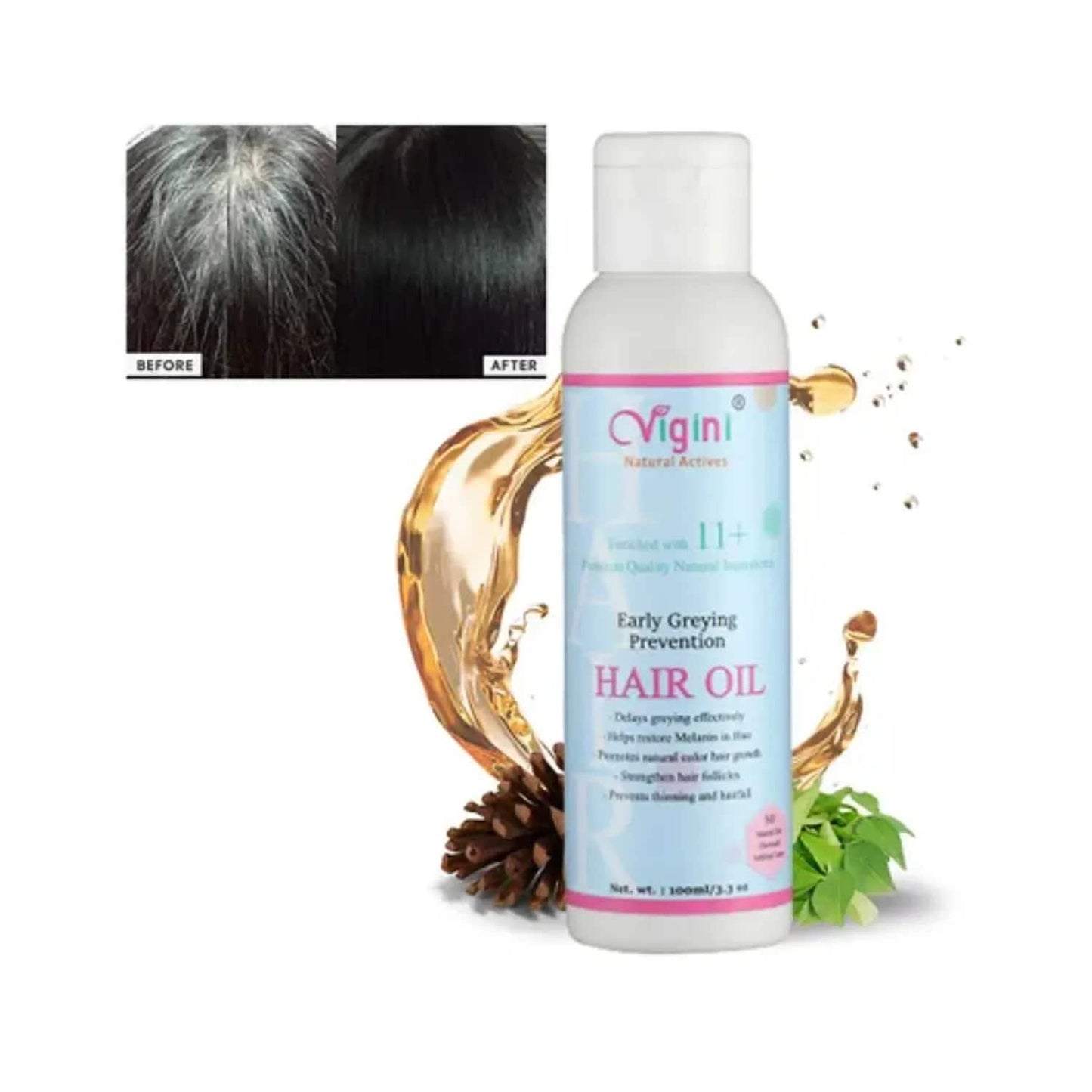 Vigini Anti Grey Early Zero Greying Prevention Hair Oil (100ml)