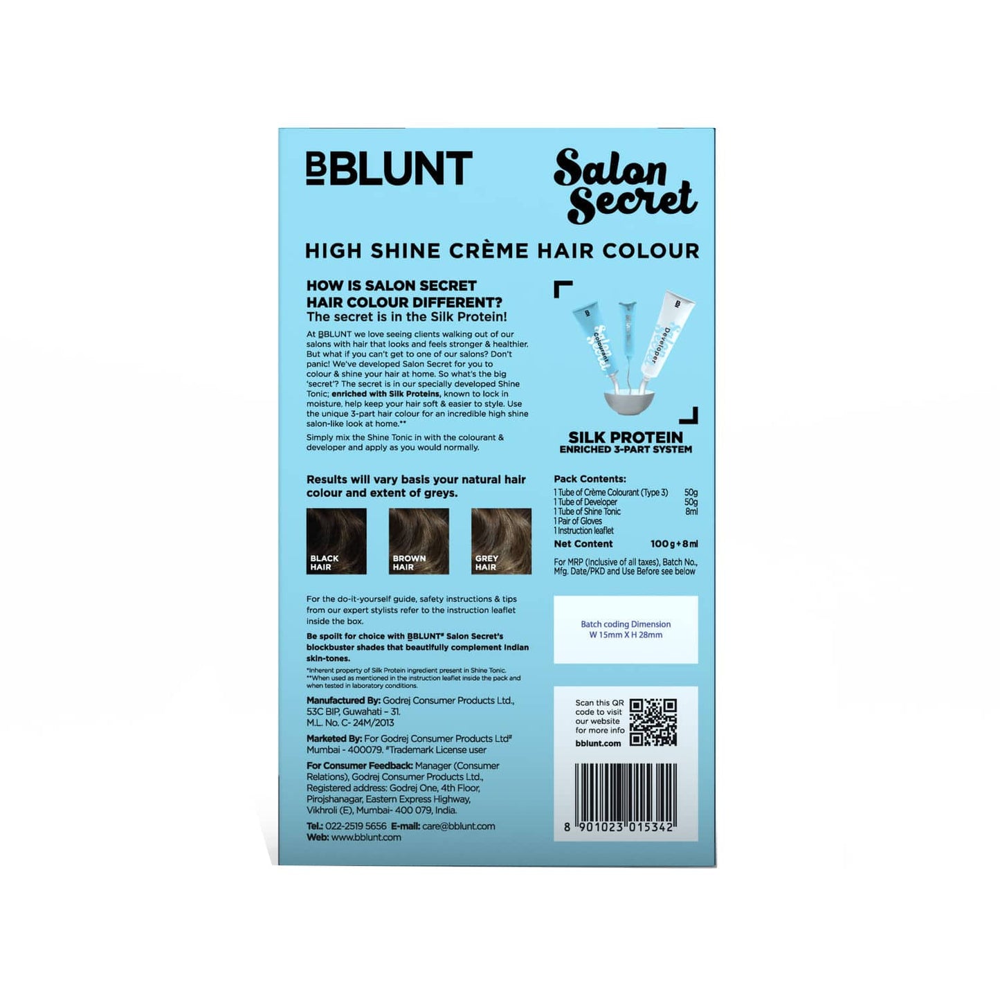 BBlunt Salon Secret High Shine Cream Hair Color - 03 Chocolate Dark Brown (100g+8ml)