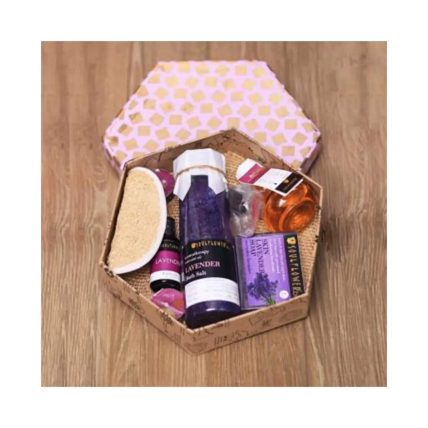 Soulflower Lavender Hexagon Festive Gift Set - (7 Pcs)