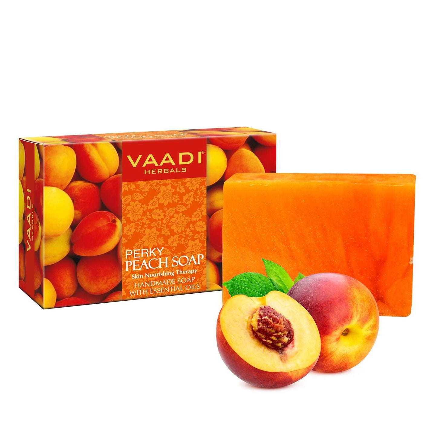 Vaadi Herbals Perky Peach Soap With Almond Oil (75g)