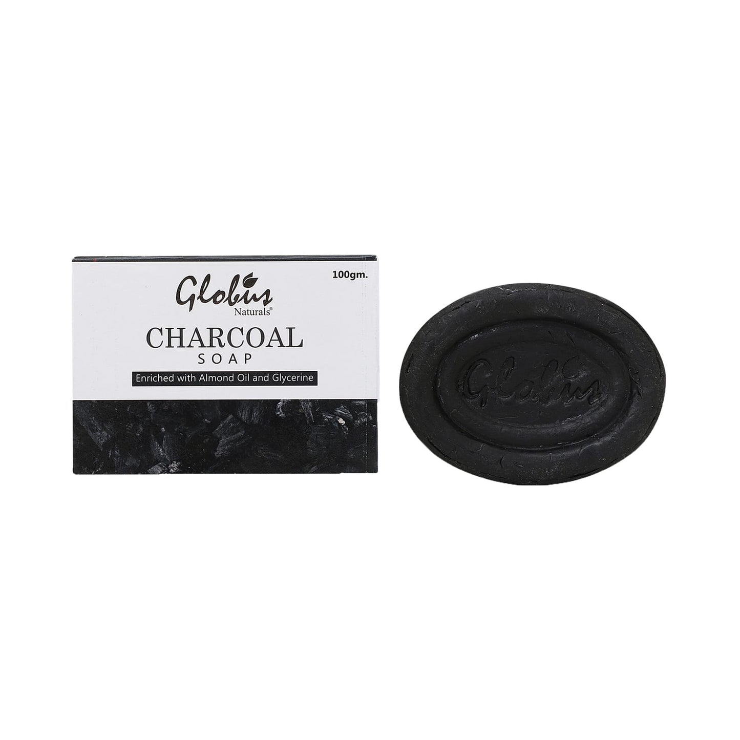 Globus Naturals Deep Cleaning & Exfoliating Activated Charcoal Soap - (2Pcs)