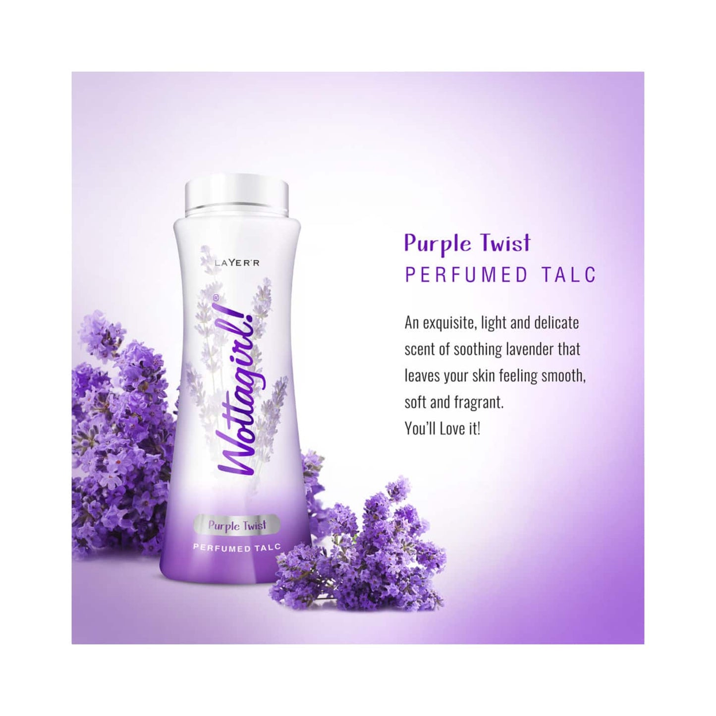 Layer'r Wottagirl! Purple Twist Perfumed Talc (100g)