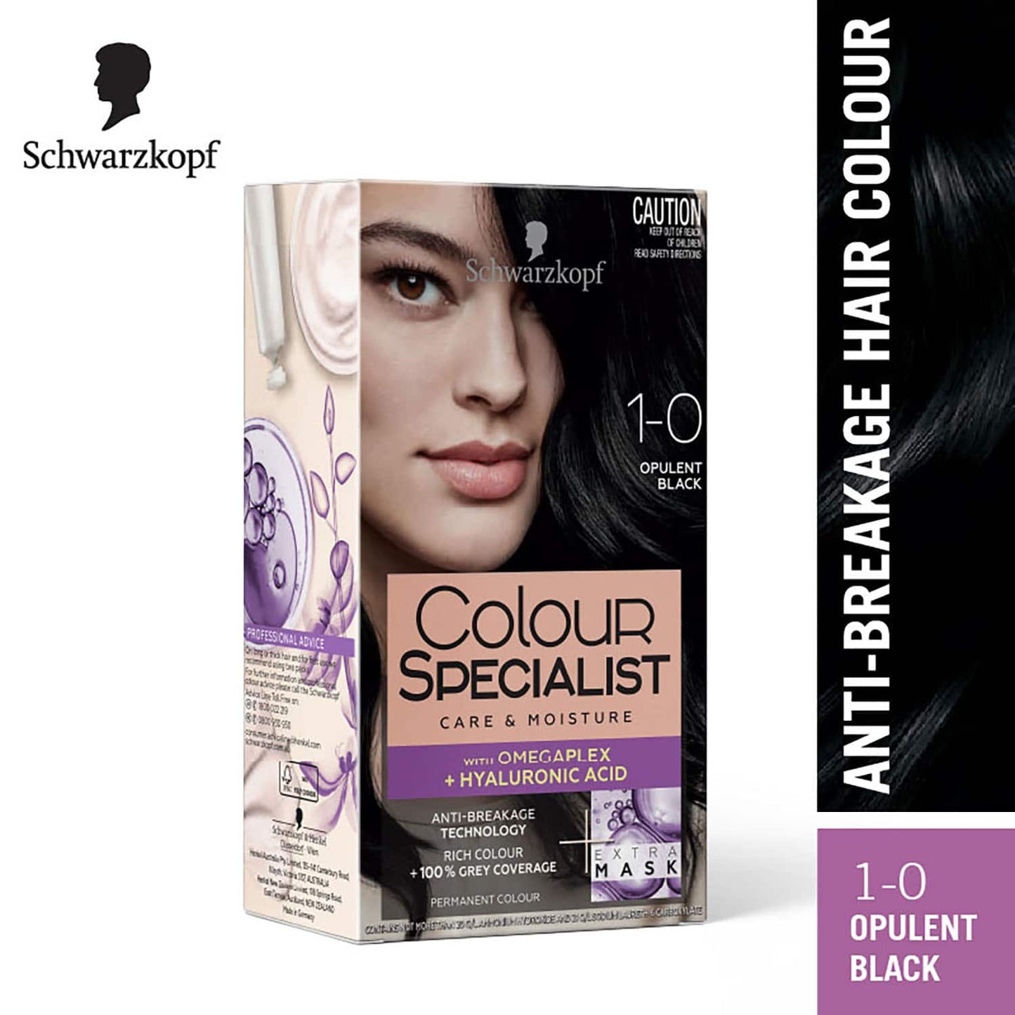 Schwarzkopf Colour Specialist Permanent Hair Colour - 1.0 Opulent Black (165ml)