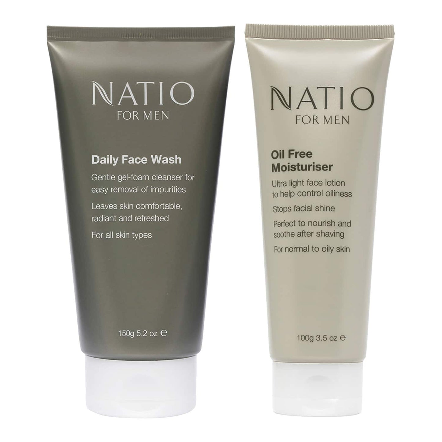 Natio For Men Daily Face Wash (150 g) & Men Oil Free Moisturiser (100 g) Combo