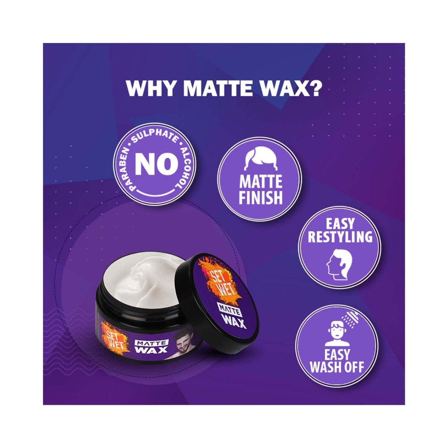 Set Wet Matte Hair Wax for Men (60 g)