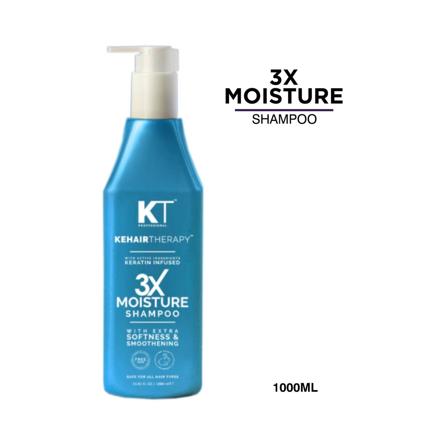 KT Professional 3X Moisture Shampoo With Active Ingredients Keratin (1000ml)