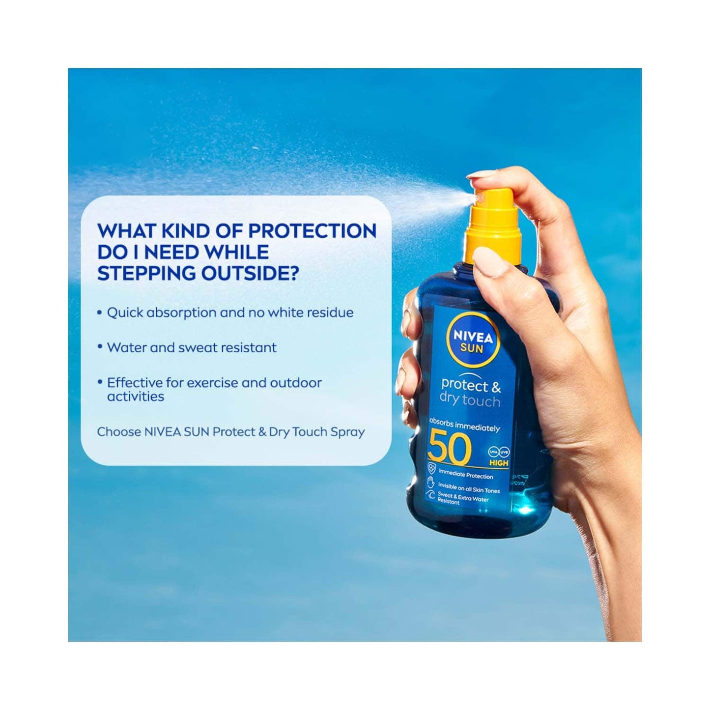 Nivea Sun Protect and Dry Touch Spray Spf 50 (200 ml)