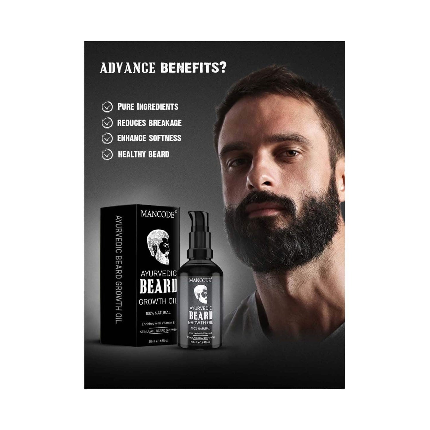 Mancode Ayurvedic Beard Growth Oil For Men (50 ml)