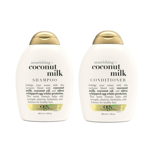 OGX Combo of Nourishing Coconut Milk - Shampoo and Conditioner (385ml Each)