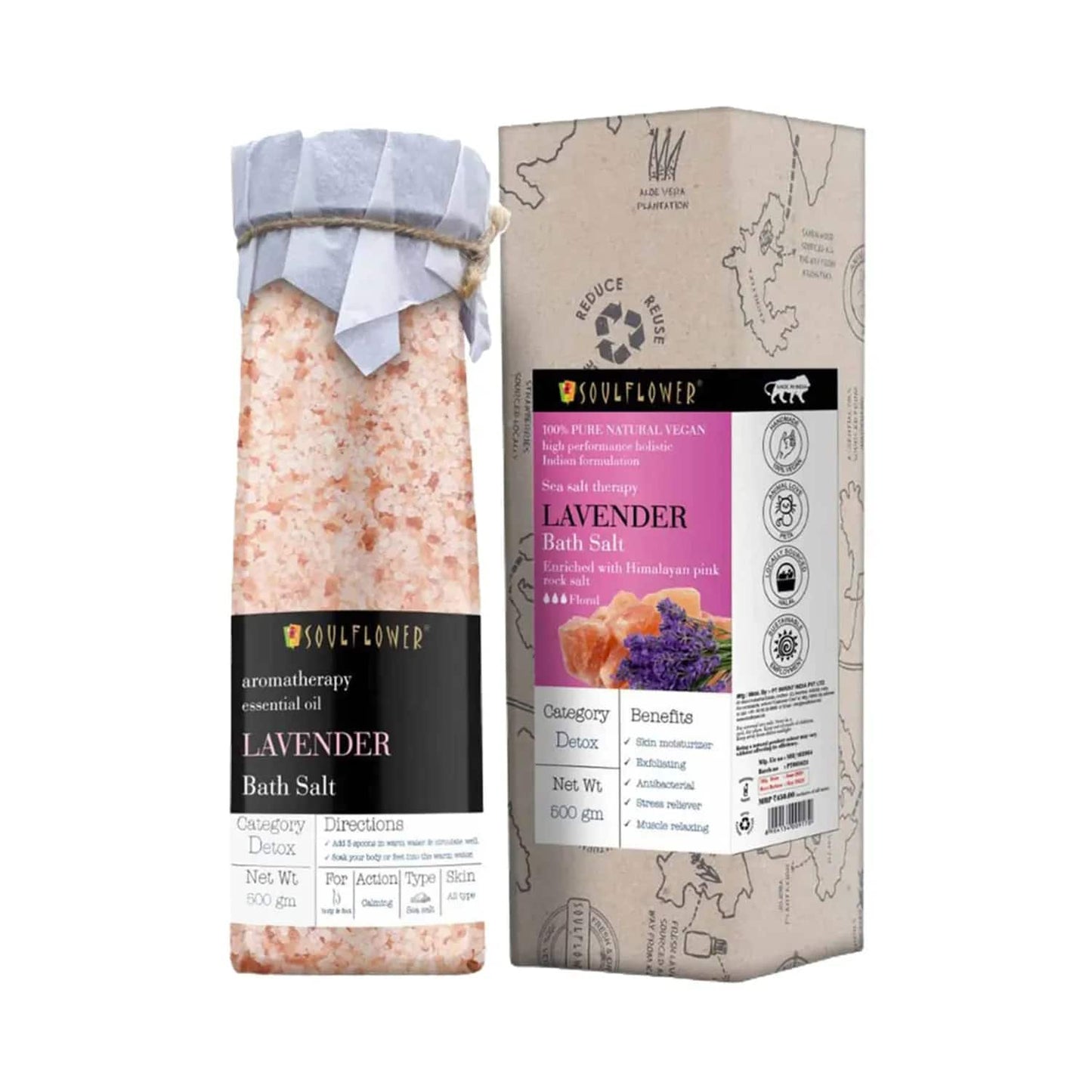 Soulflower Lavender With Himalayan Pink Rock Bath Salt (500 g)