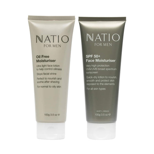 Natio For Men SPF 50+ Face Moisturiser (100 g) & Natio For Men Oil Free Moisturiser (100 g) Combo