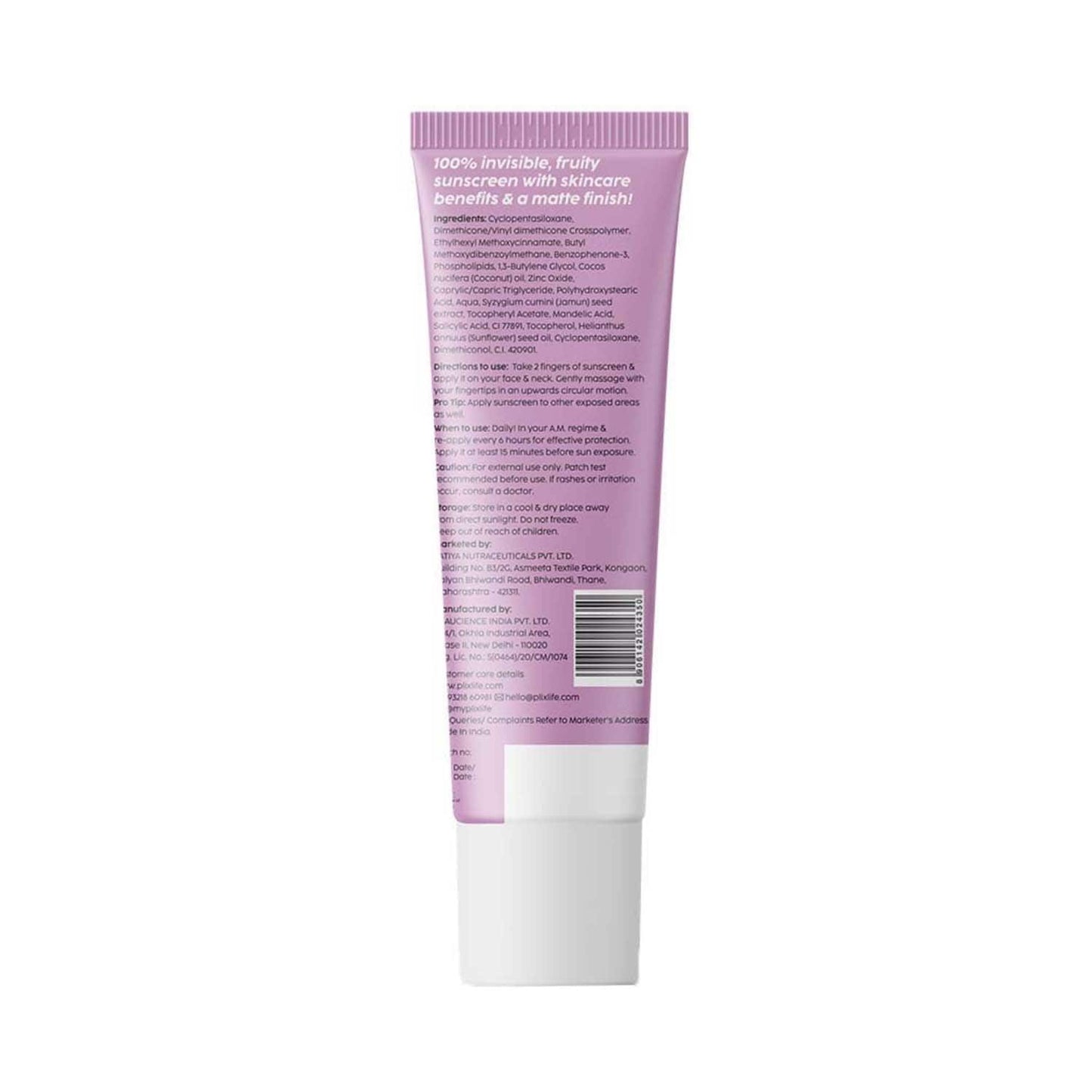 Plix The Plant Fix Jamun Mattifying Lightweight Sunscreen With SPF 50+ PA+++ (50g)