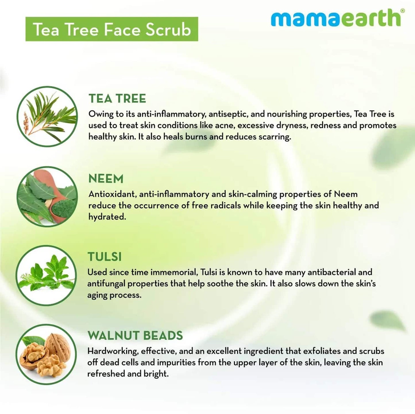 Mamaearth Tea Tree Face Scrub (100ml)