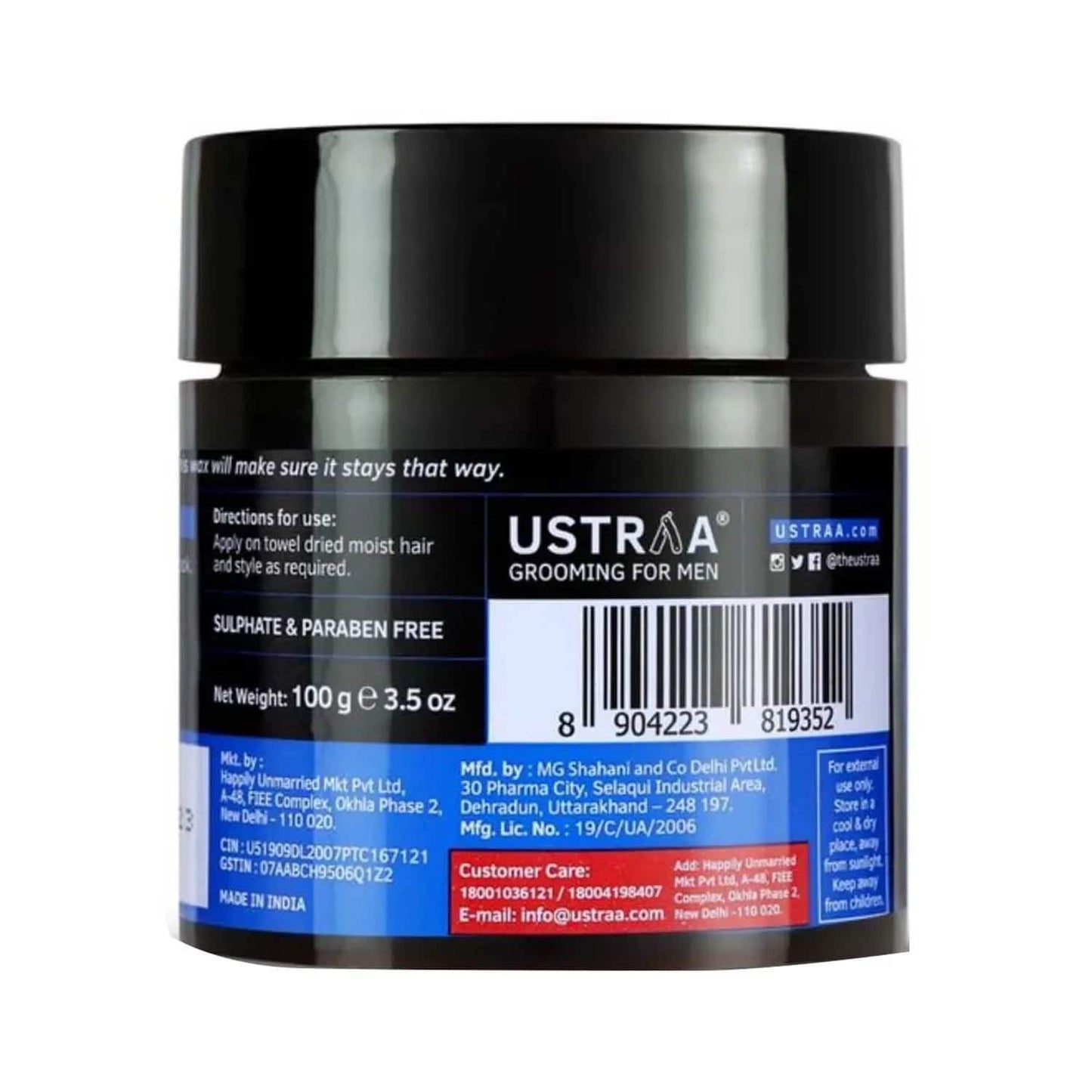 Ustraa Matte Look Strong Hold Hair Wax - (100g)