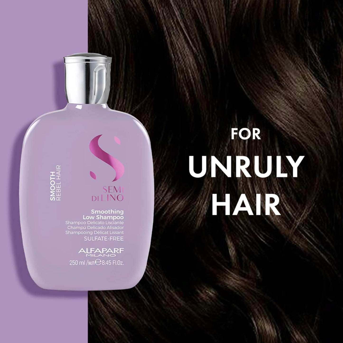 Alfaparf Milano Smoothing Low Shampoo - Dry, Frizzy Hair, Smooth, Shiny, Rebel Hair (250 ml)