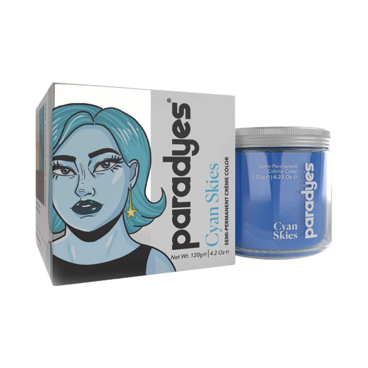 Paradyes Semi-Permanent Classic Hair Color Jar - Cyan Skies (120g)