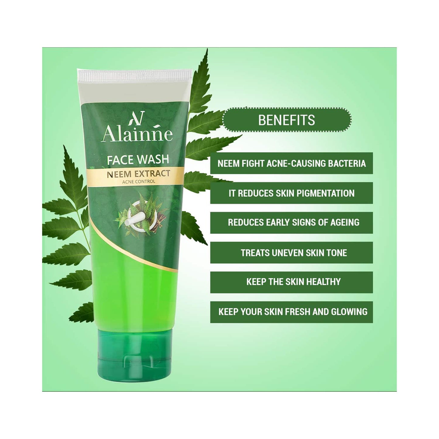 Alainne Neem Extract Acne Control Facewash - (50g)