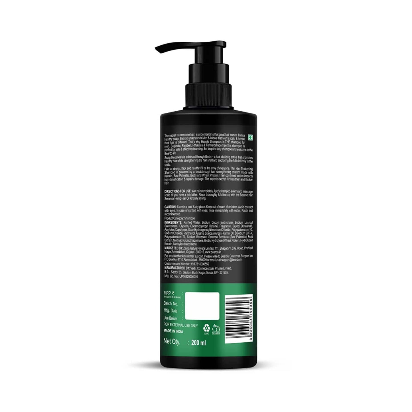 Beardo Thin Hair Shampoo (200ml)