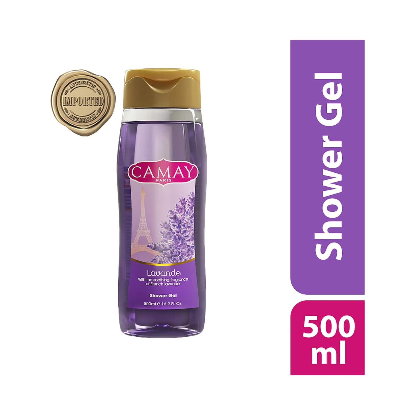 Camay Paris Lavender Shower Gel with Natural Oils (500ml)