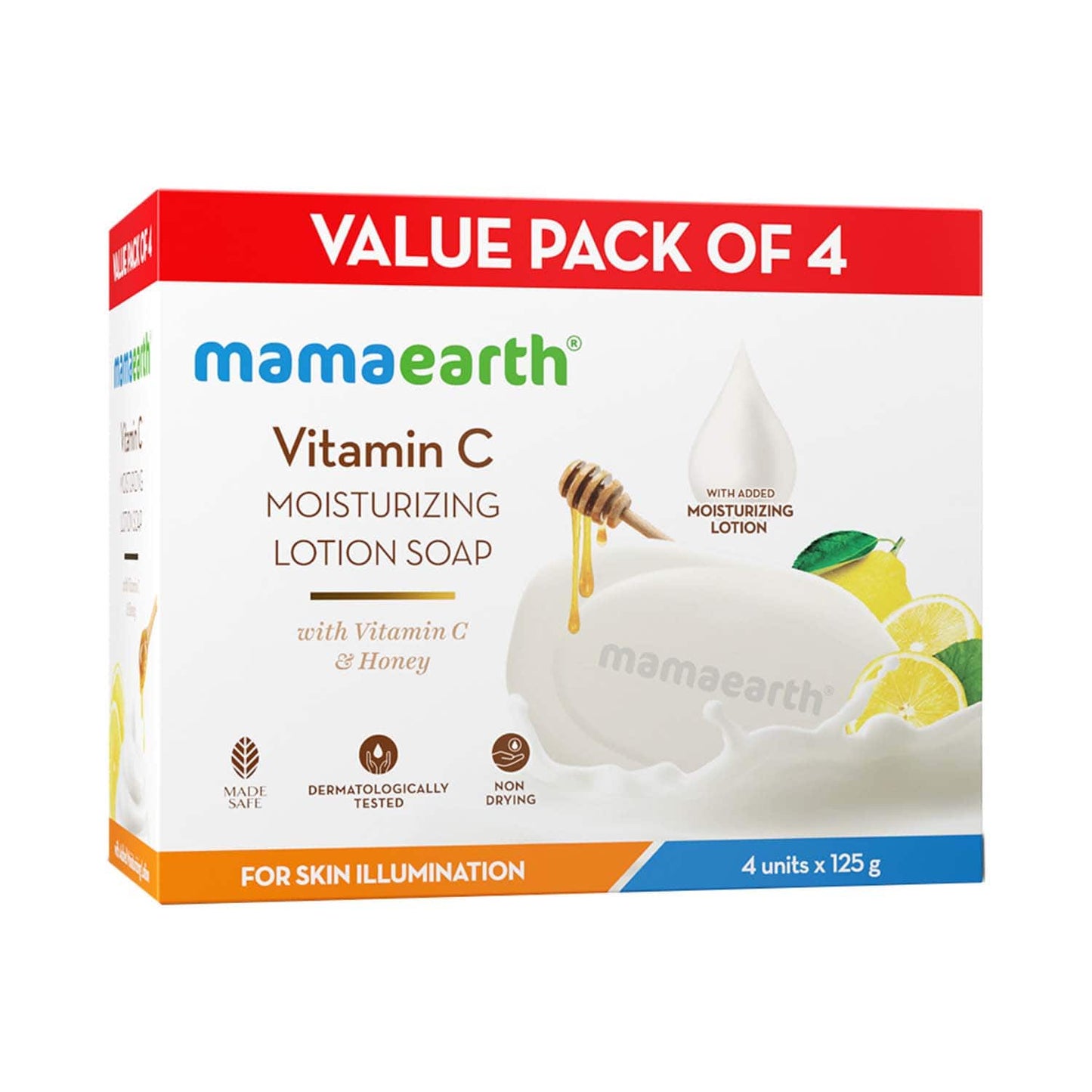 Mamaearth Vitamin C Moisturizing Lotion Soap - (4 pcs)