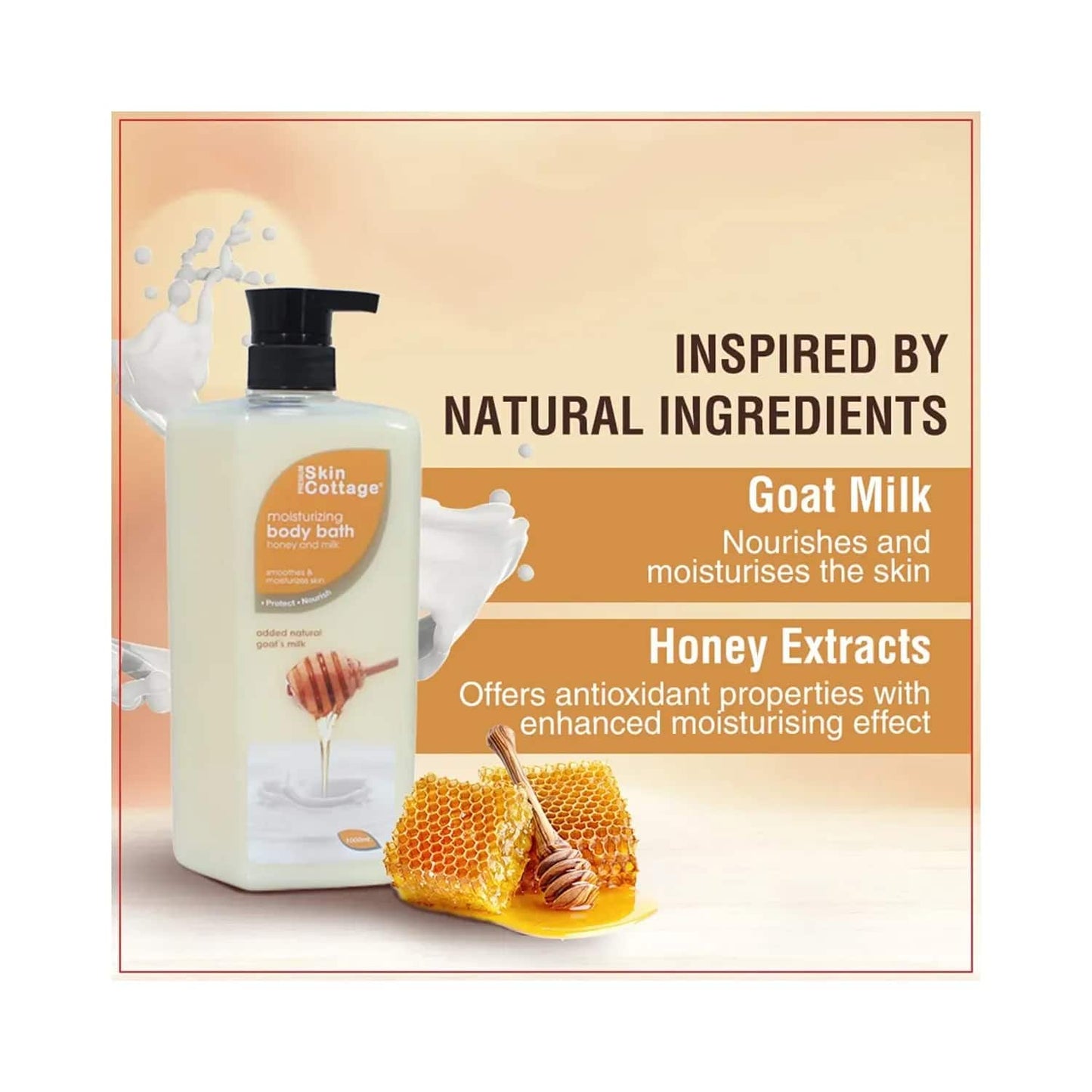 SKIN COTTAGE Moisturizing Honey & Milk Body Bath (1000ml)